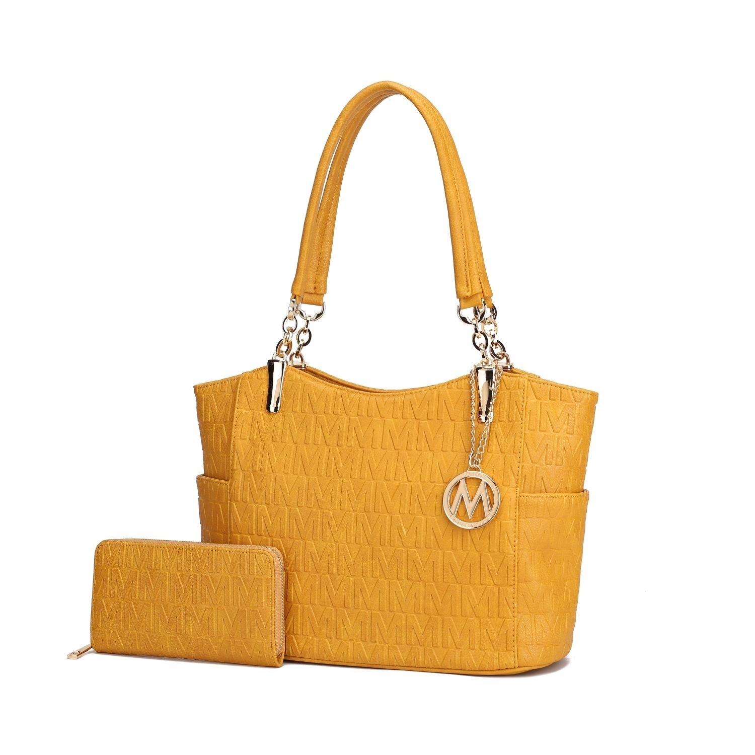MKF Collection Allison 2 PCS Tote Handbag & Wallet By Mia K. - Mustard