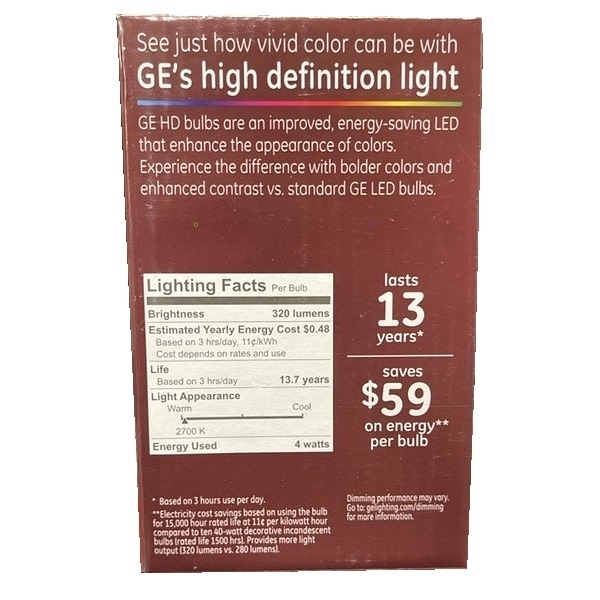 GE Relax LED Comfortable Soft White Light 40W Replacement Bulb (Pack Of 6)