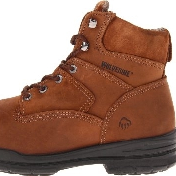 WOLVERINE Men's 6 DuraShocksÂ® Slip Resistant Steel Toe Work Boot Canyon - W02053 BRN/STL - BRN/STL, 8.5-EW