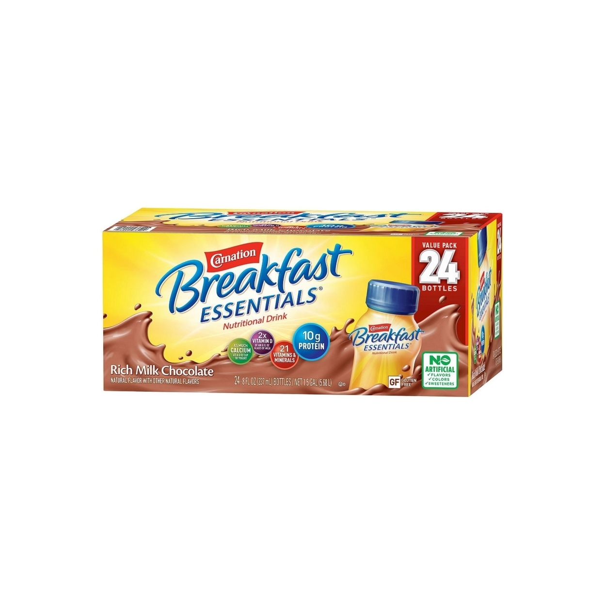 Carnation Breakfast Essentials RTD, Rich Milk Chocolate (8 Ounce, 24 Pack)