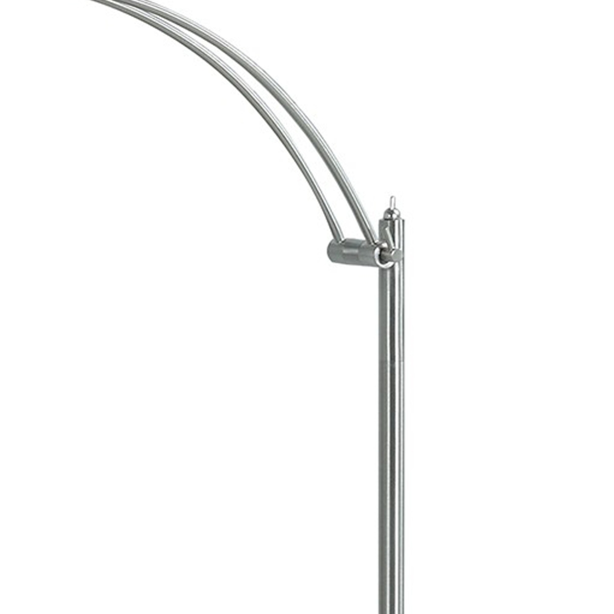 Floor Lamp With Metal Tube Design Body And Adjustable Head, Silver- Saltoro Sherpi