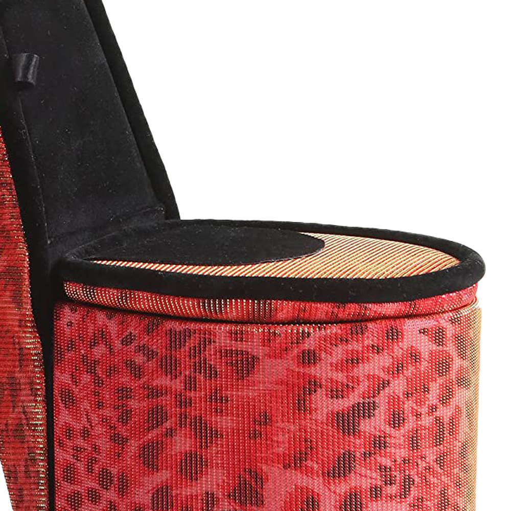 High Heel Leopard Shoe Jewelry Box With 2 Hooks, Red- Saltoro Sherpi