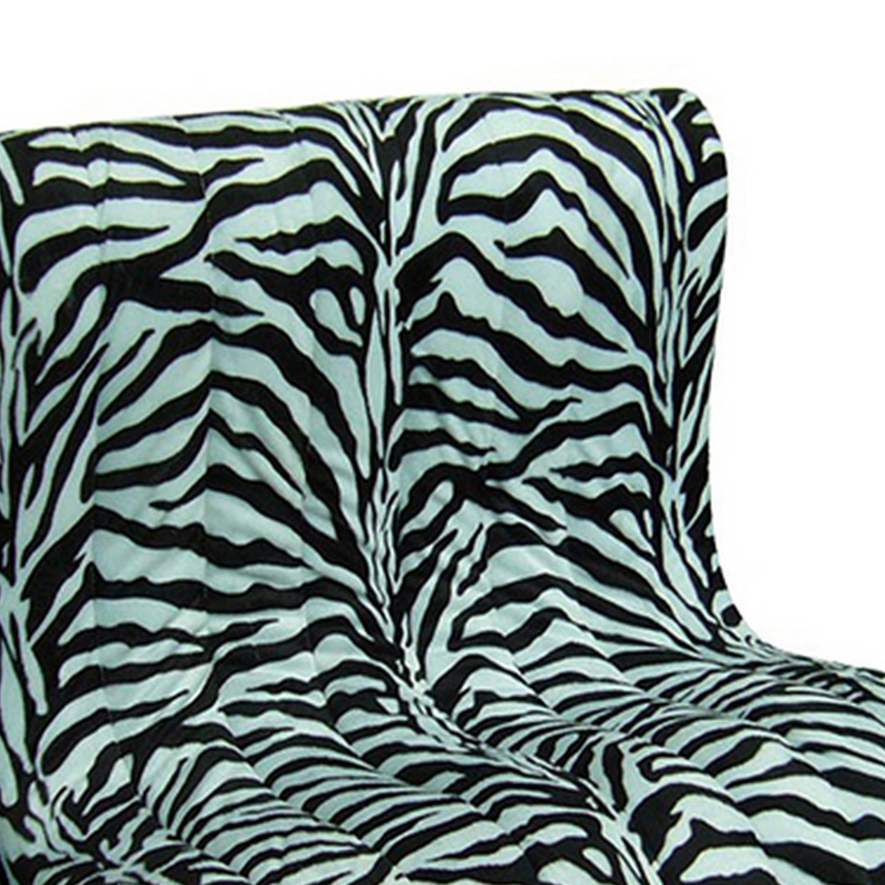 Pet Bed With Zebra Pattern Fabric And Curved Back, Black And White- Saltoro Sherpi