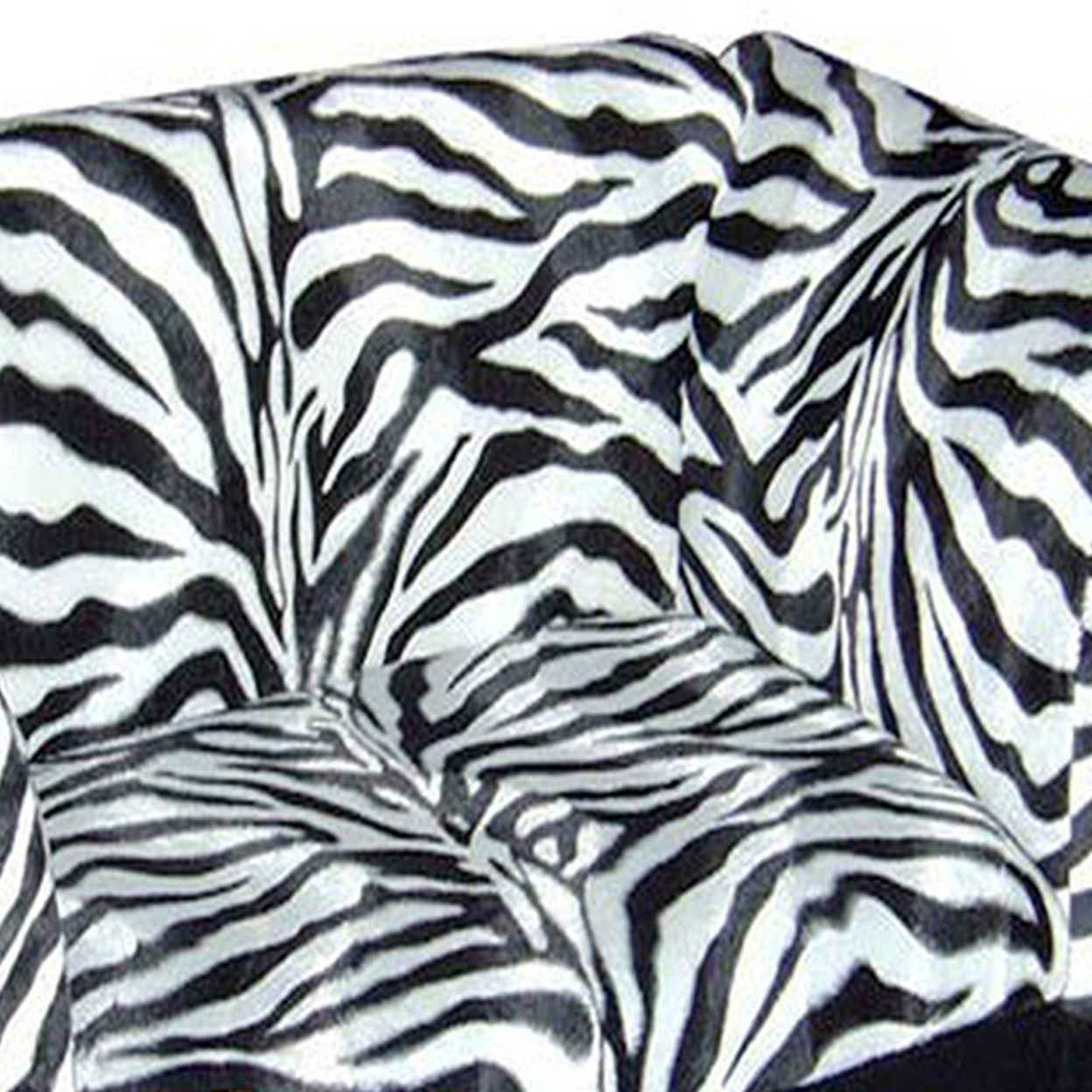 Sofa Pet Bed With Zebra Print Fabric And Storage, White And Black- Saltoro Sherpi