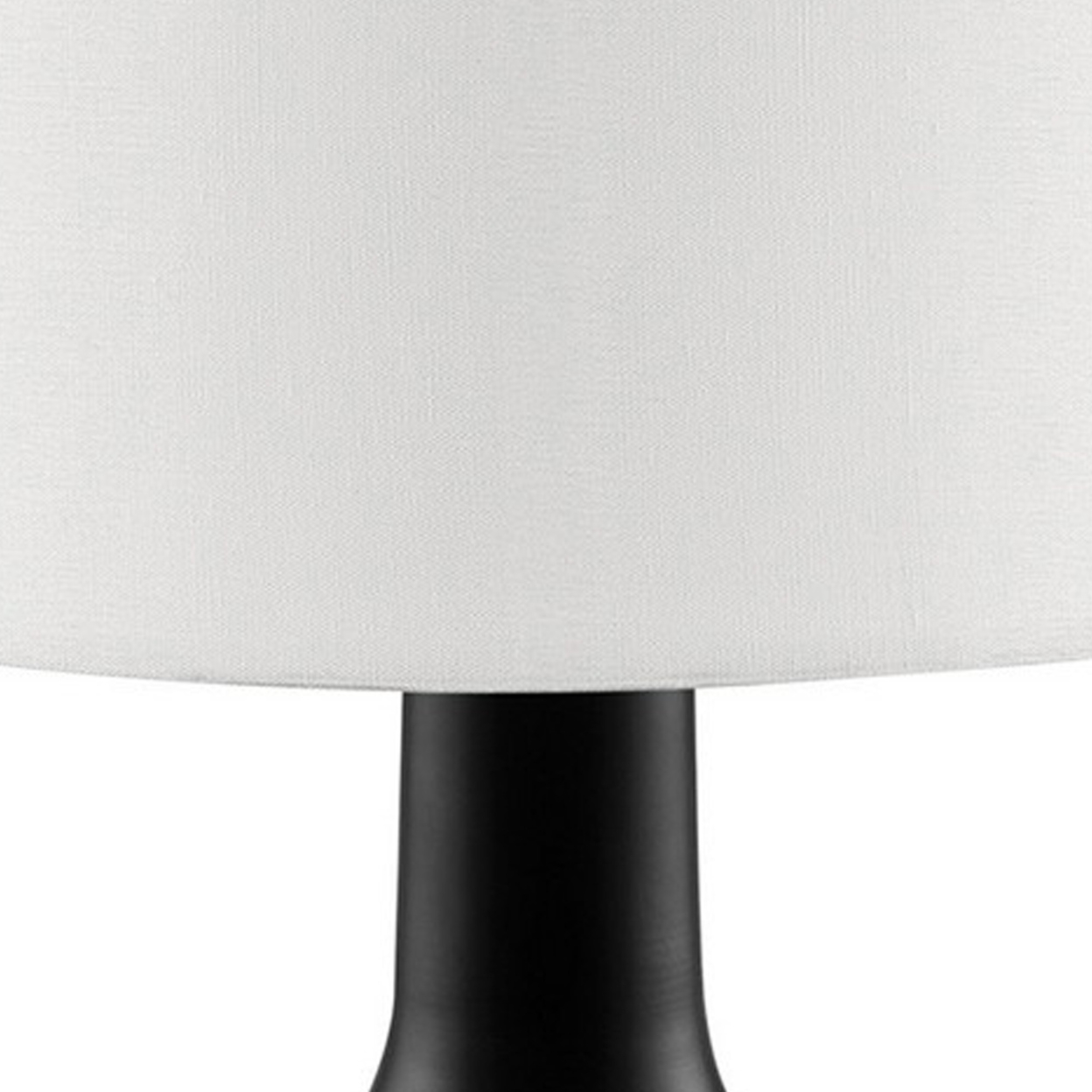 Table Lamp With Teardrop Metal Base And Fabric Shade, Black- Saltoro Sherpi
