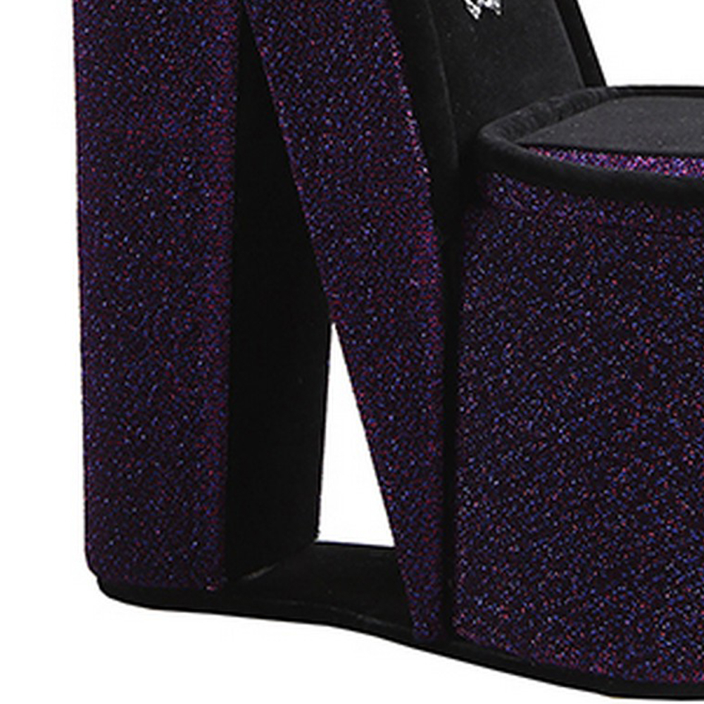 High Heel Shoe Jewelry Box With 3 Hooks And Storage, Purple- Saltoro Sherpi