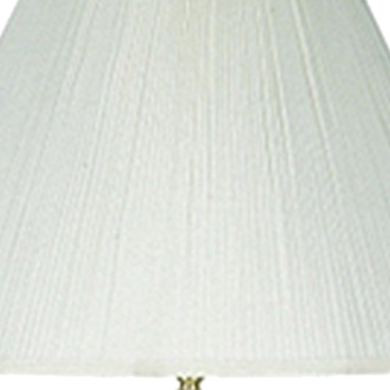 Stalk Design Metal Floor Lamp With Fabric Pleated Shade, Cream- Saltoro Sherpi