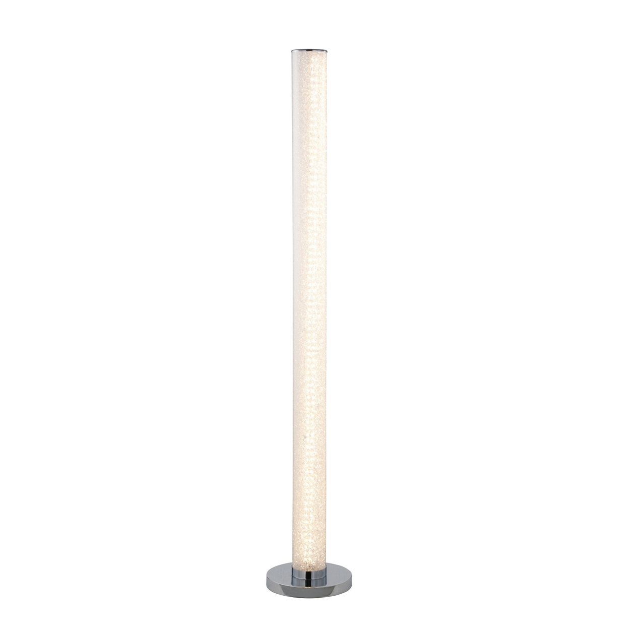 Column Style Floor Lamp With Sandrock Acrylic Tube, Clear- Saltoro Sherpi