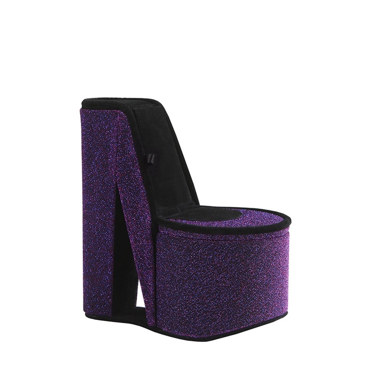 High Heel Shoe Jewelry Box With 2 Hooks And Storage, Purple- Saltoro Sherpi