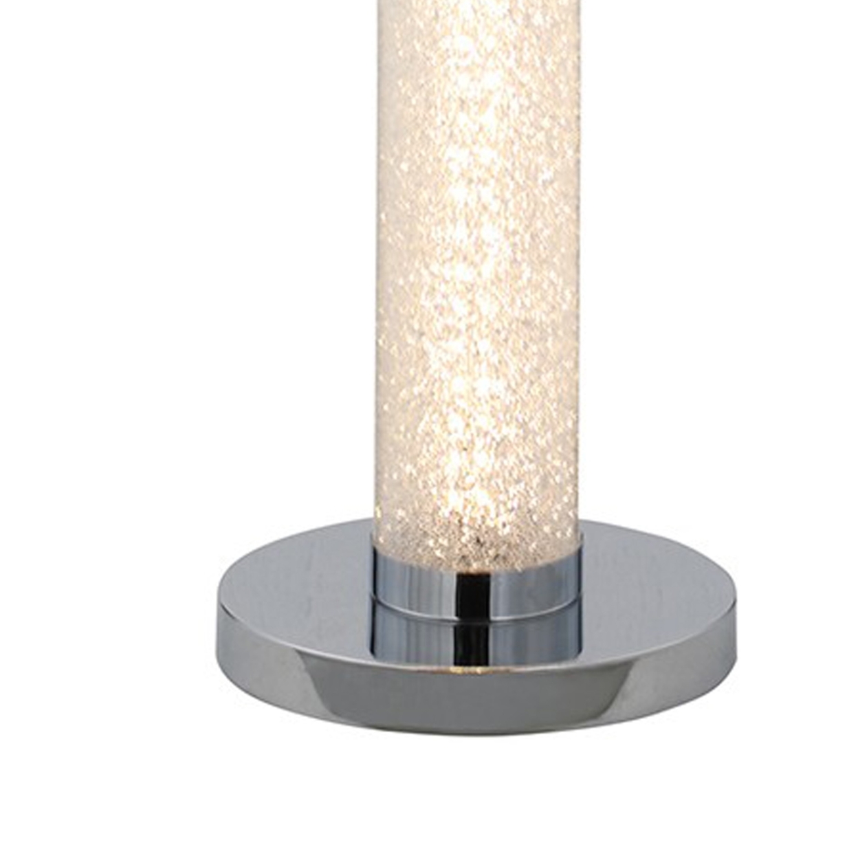Column Style Floor Lamp With Sandrock Acrylic Tube, Clear- Saltoro Sherpi