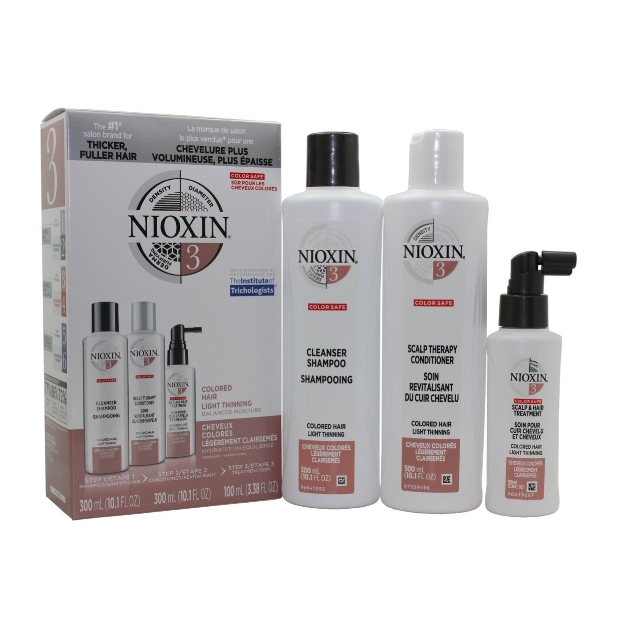 Nioxin System 3 Starter Kit-Cleanser 10oz , Therapy 10oz And Treatment 3.3oz (3pc Set)
