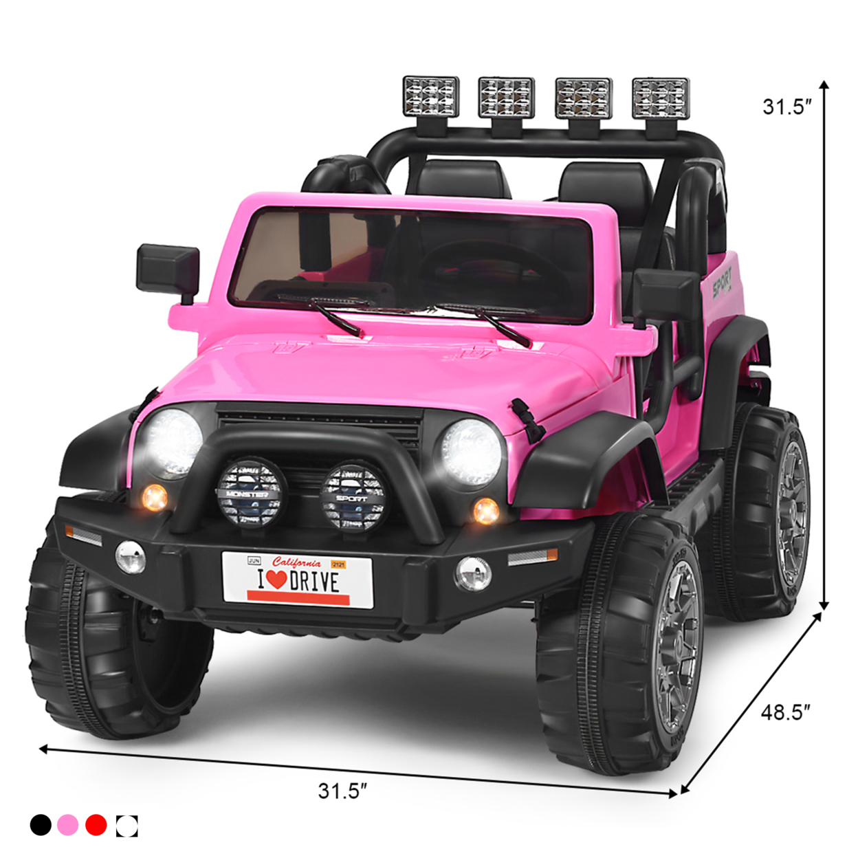 12V Electric Kids Ride On Car W/ Remote Control Storage Box Music - Pink