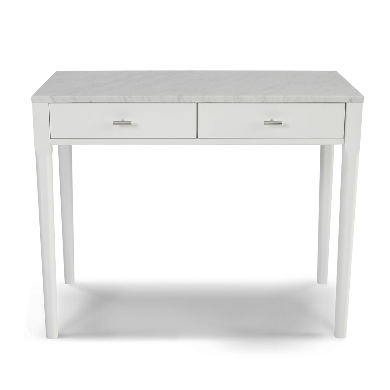 Meno 36" Rectangular Italian Carrara White Marble Console Table with Legs - white