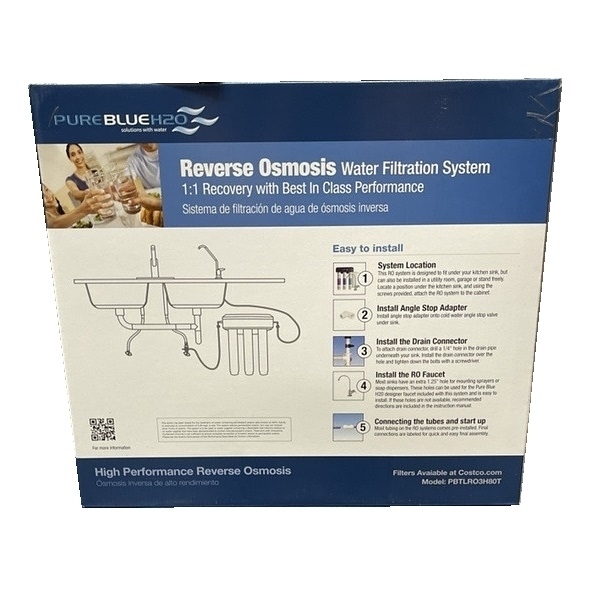 Pure Blue H2O 3 Stage 1:1 Reverse Osmosis Water Filtration System