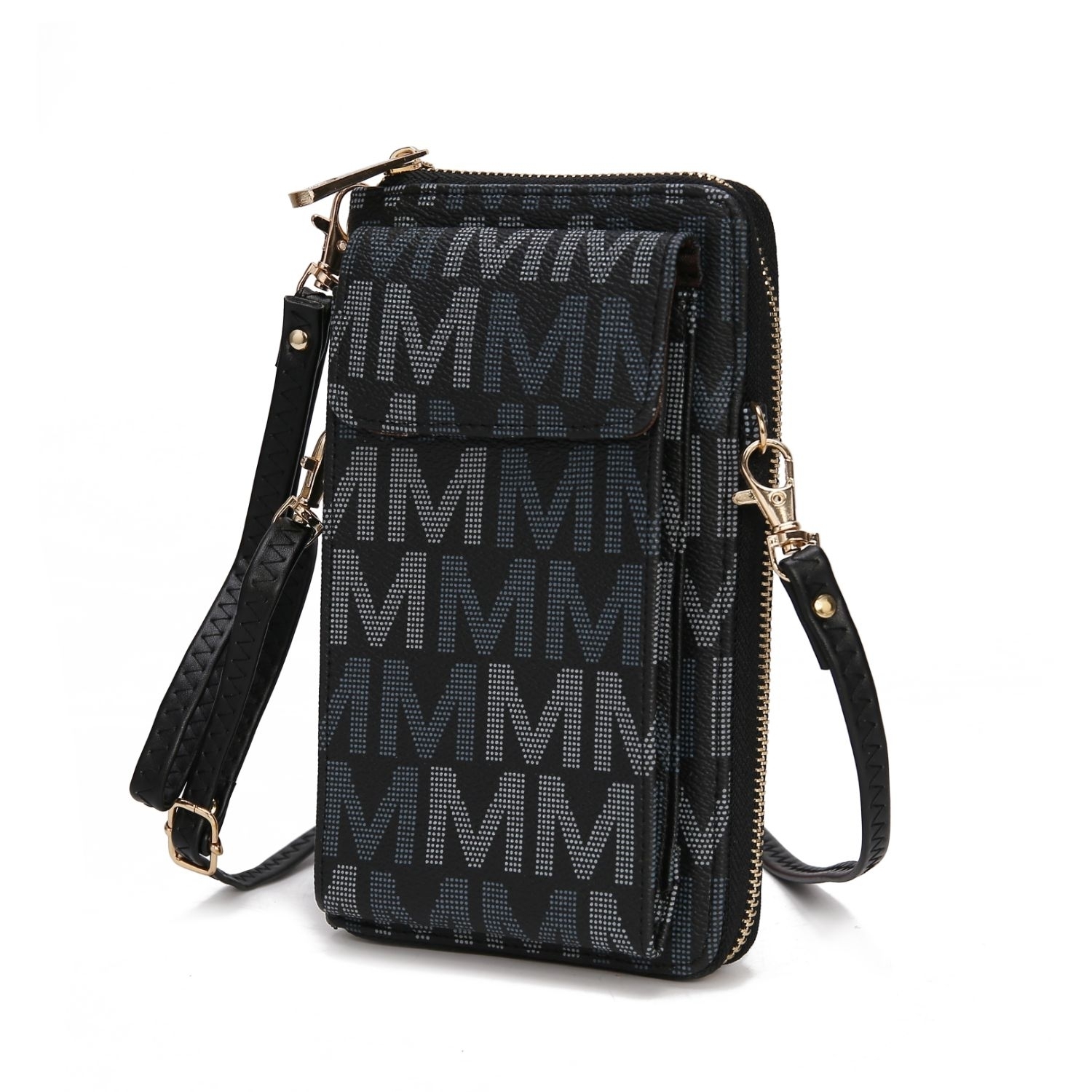 MKF Collection Cossetta Cell Phone Crossbody Handbag Wallet By Mia K. - Black
