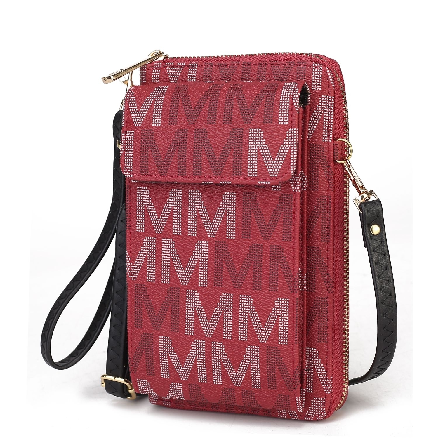 MKF Collection Cossetta Cell Phone Crossbody Handbag Wallet By Mia K. - Burgundy