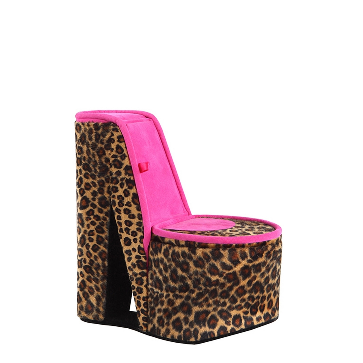 High Heel Cheetah Shoe Jewelry Box With 2 Hooks, Multicolor- Saltoro Sherpi