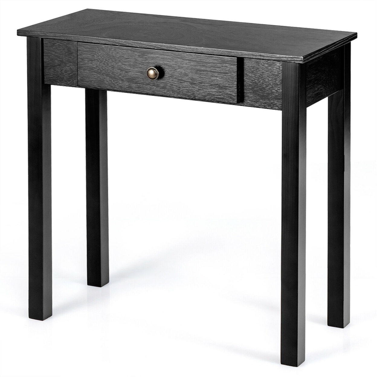 Console Table With Drawer Entryway Hallway Accent Wooden Table Black