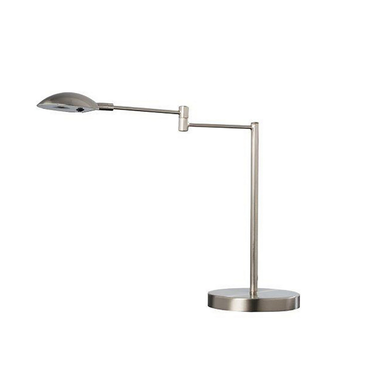 Desk Lamp With Adjustable Swing Metal Arm, Silver- Saltoro Sherpi