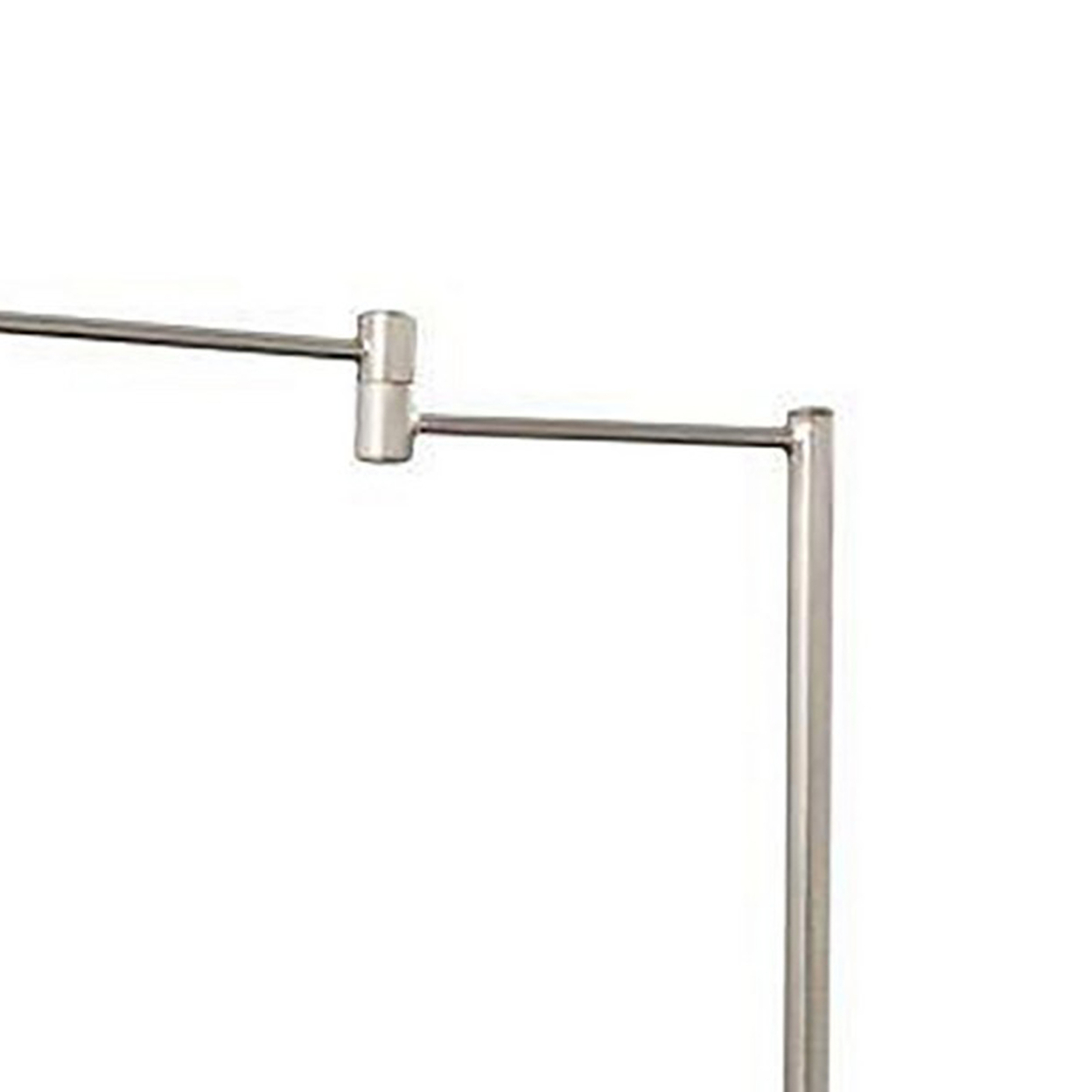 Desk Lamp With Adjustable Swing Metal Arm, Silver- Saltoro Sherpi