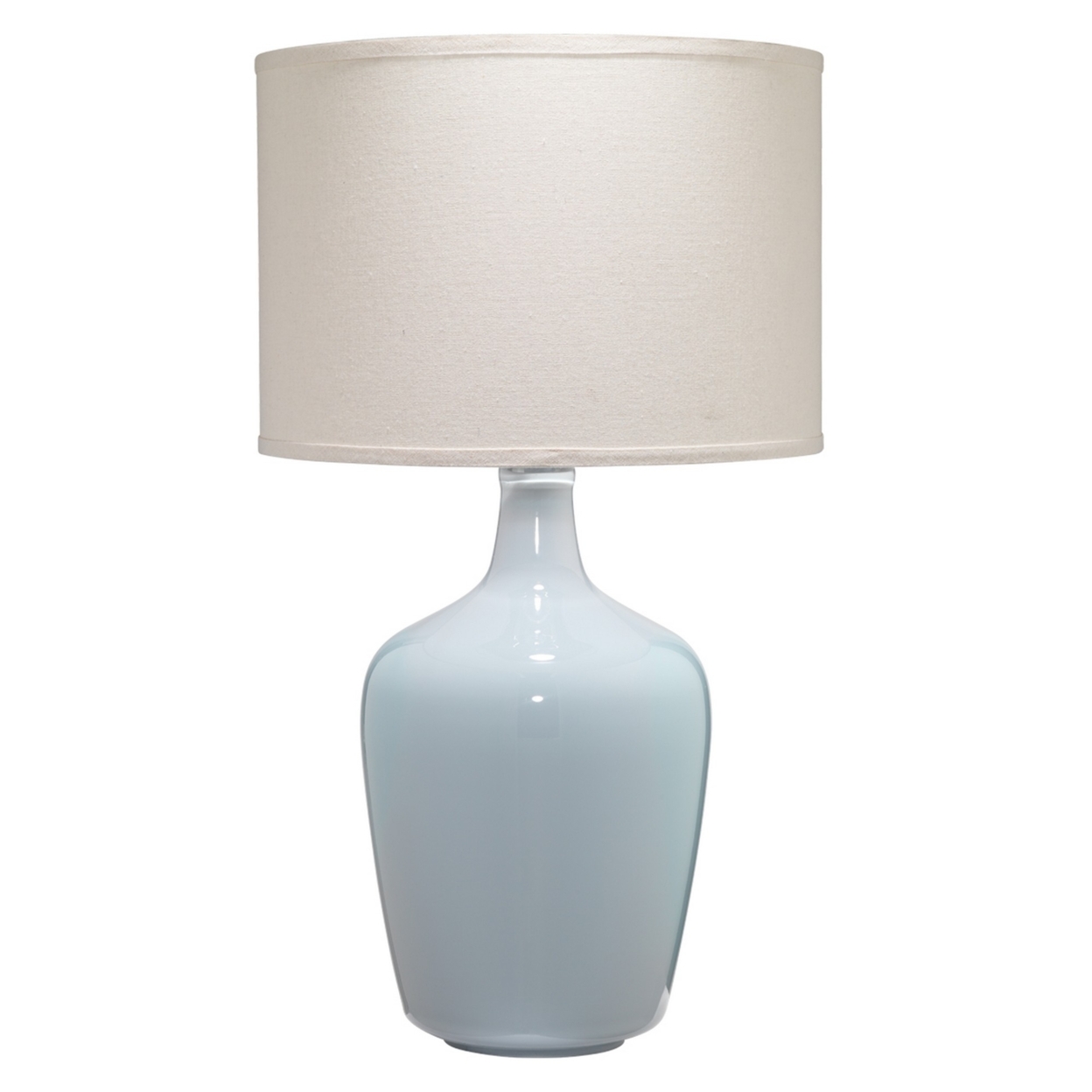 Table Lamp with Bellied Shape Ceramic Base, Gray- Saltoro Sherpi