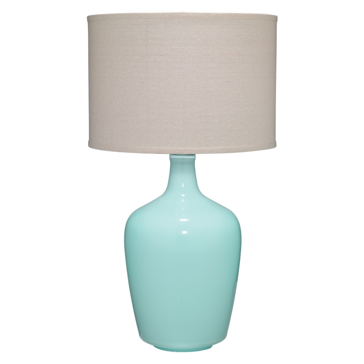 Table Lamp with Bellied Shape Ceramic Base, Blue- Saltoro Sherpi