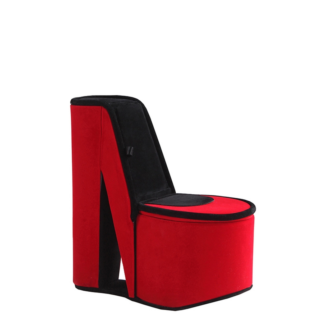 High Heel Shoe Jewelry Box With 2 Hooks And Storage, Red- Saltoro Sherpi