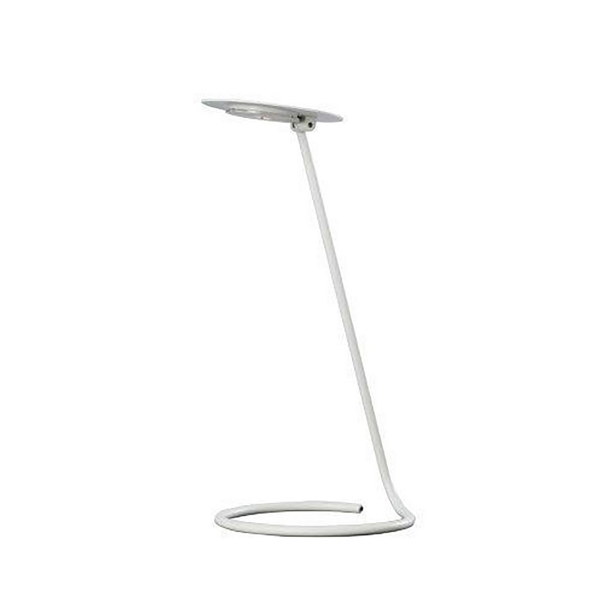 Desk Lamp With Pendulum Style And Flat Saucer Shade, White- Saltoro Sherpi