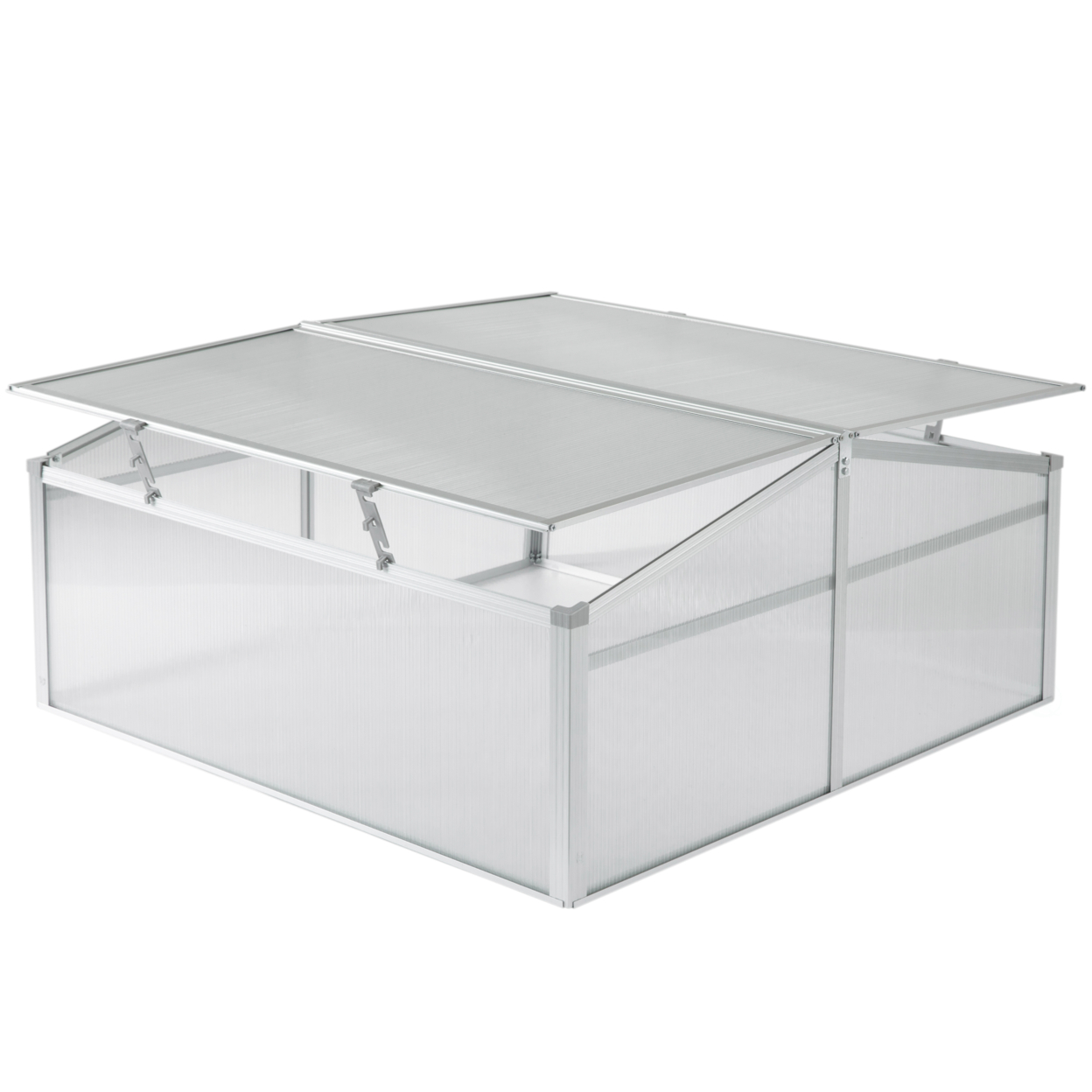 Aluminum Cold Frame Portable Greenhouse Bottomless Flower Box, Plant Protector, Transparent Double Walled PVC Panels Blocks Harmful UV Rays