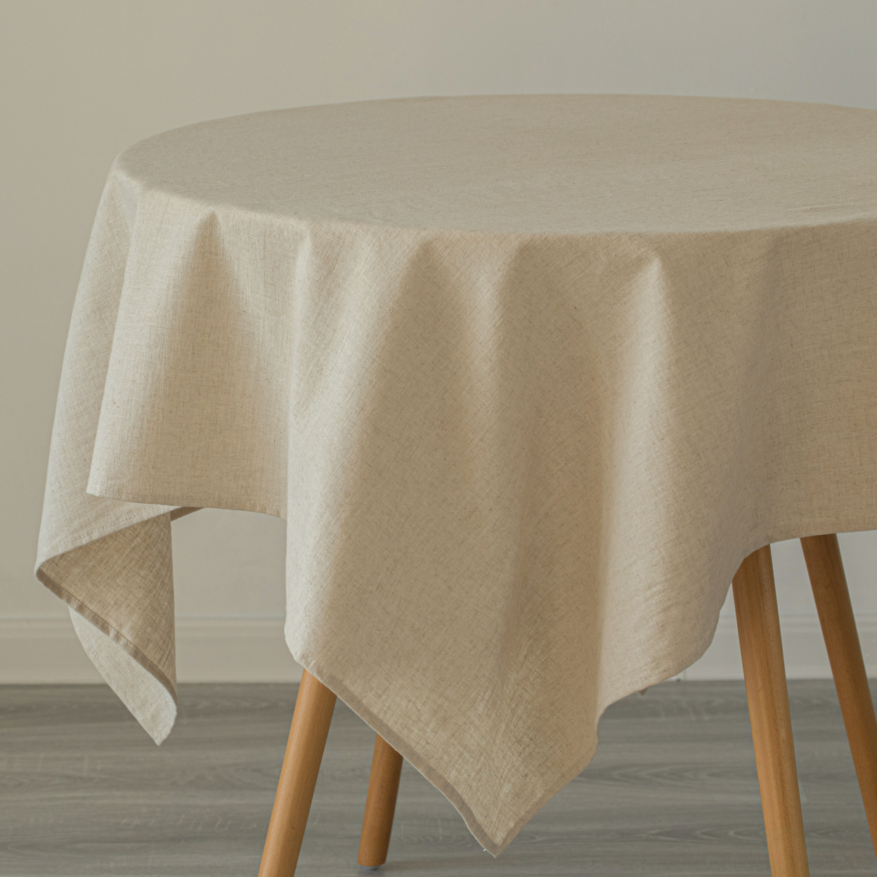 Deerlux 100 Percent Pure Linen Washable Tablecloth Solid Color - 52 X 70 In. Natural