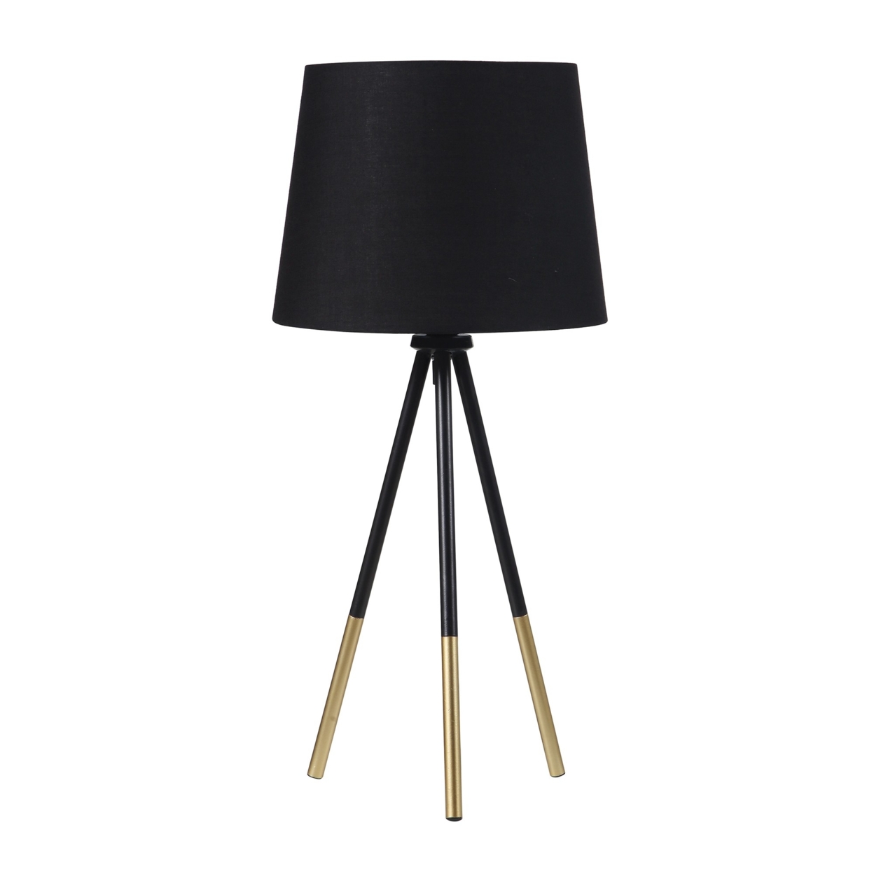 Table Lamp With Tripod Metal Base, Black And Gold- Saltoro Sherpi