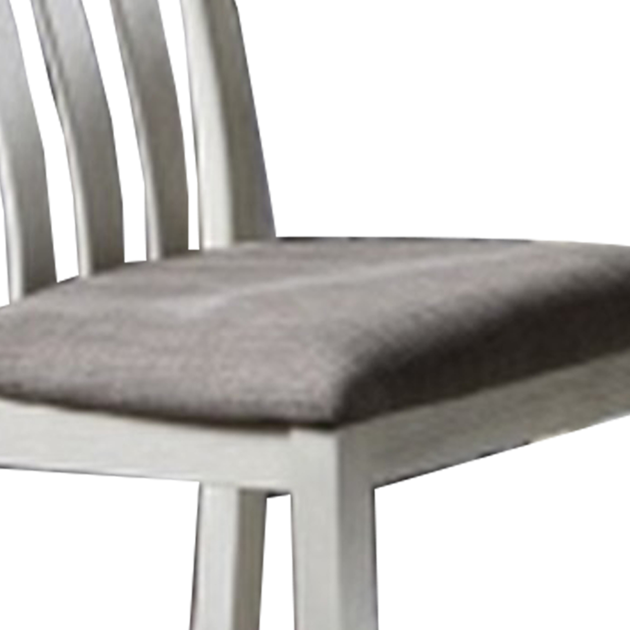 Counter Height Chair With Slatted Backrest, Set Of 2, Gray- Saltoro Sherpi