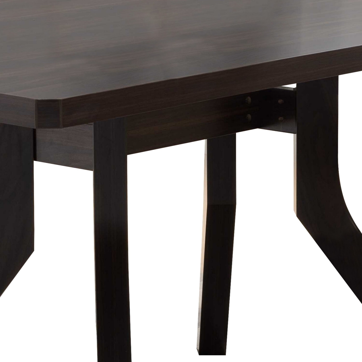Dining Table With Wooden Top And Angled Legs, Brown- Saltoro Sherpi