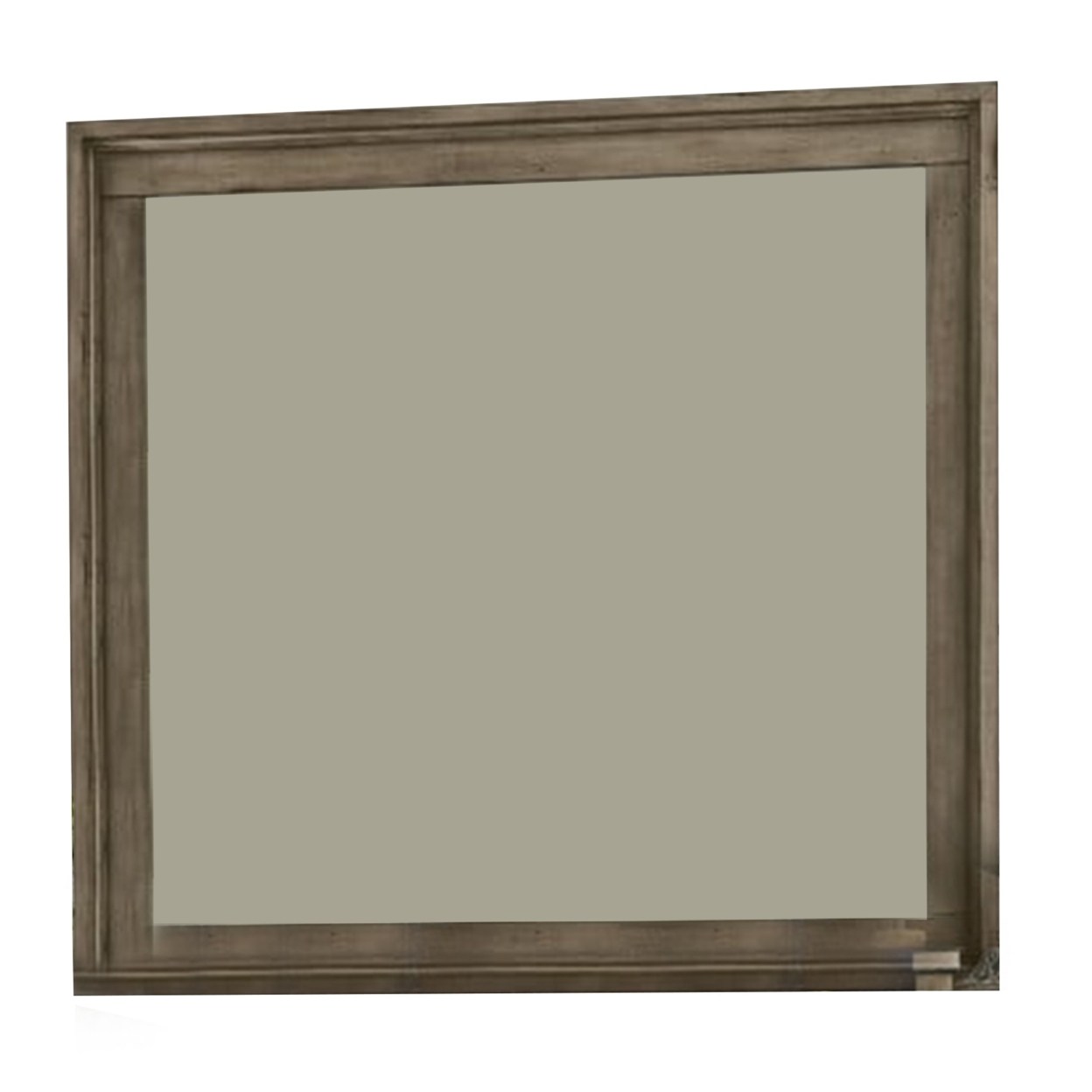 Wall Mirror With Beveled Molded Wooden Frame, Natural Brown- Saltoro Sherpi