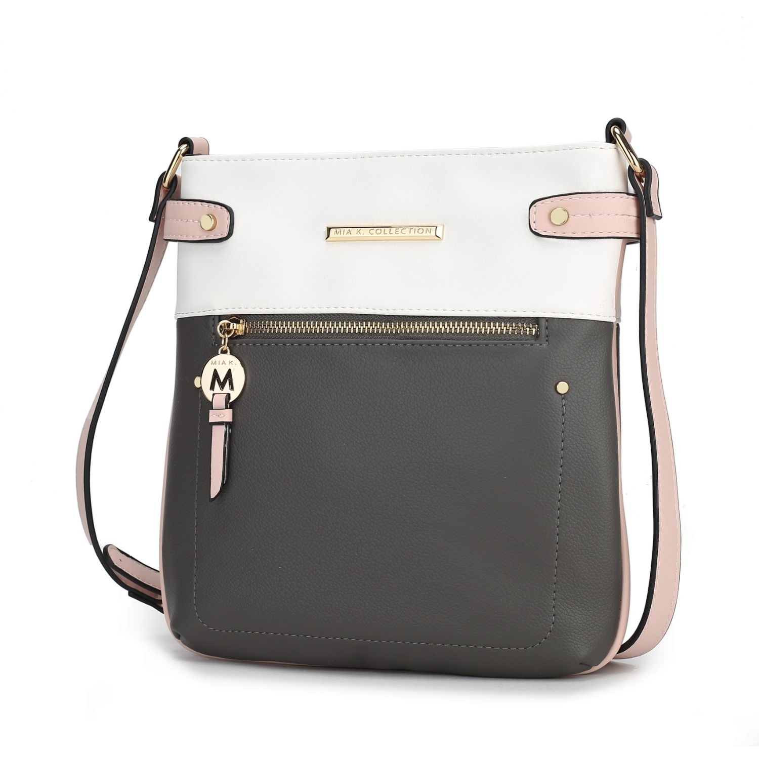 MFK Collection Camilla Crossbody Handbag By Mia K - Charcoal