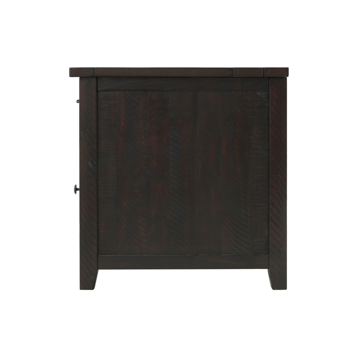 Chairside Table With 1 Drawer And 1 Wire Door, Espresso Brown- Saltoro Sherpi
