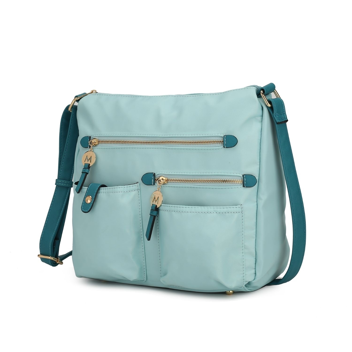 MKF Collection Serena Color-Block Nylon Women’s Shoulder Bag By Mia K. - Cognac
