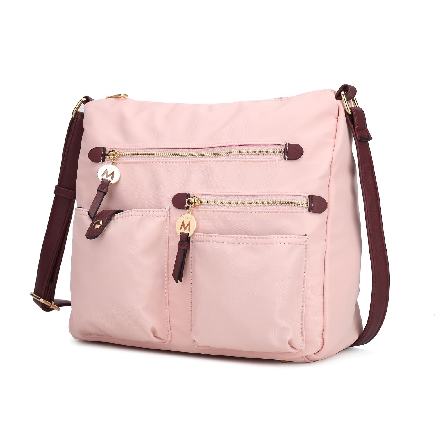 MKF Collection Serena Color-Block Nylon Women’s Shoulder Bag By Mia K. - Blush
