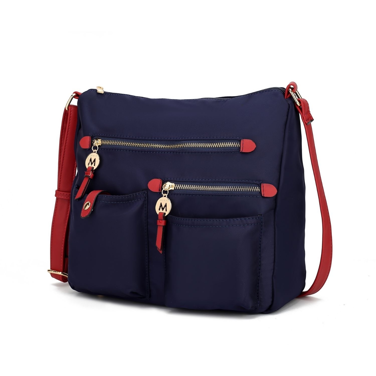MKF Collection Serena Color-Block Nylon Women’s Shoulder Bag By Mia K. - Navy