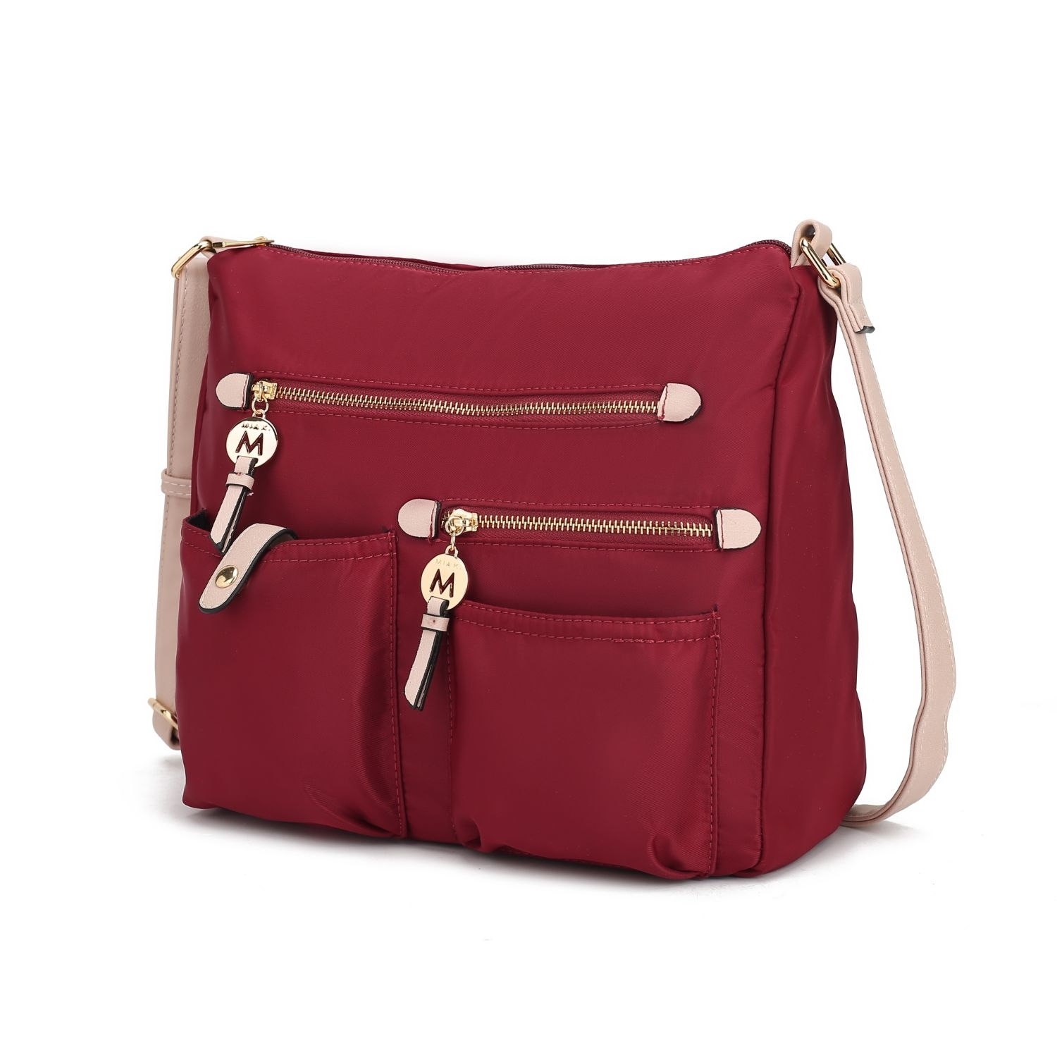 MKF Collection Serena Color-Block Nylon Women’s Shoulder Bag By Mia K. - Red
