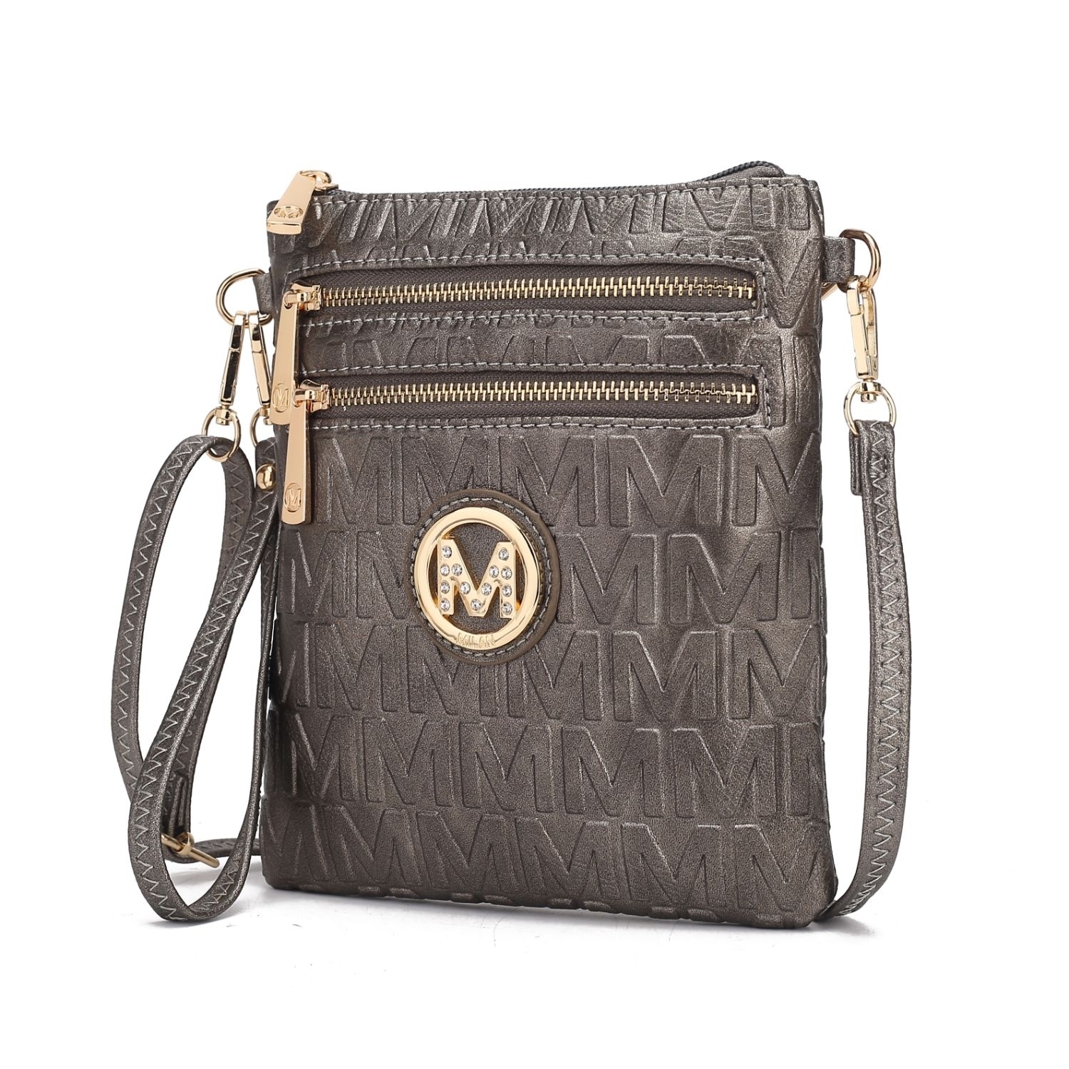 MKF Collection Scarlett Crossbody Handbag By Mia K. - Pewter