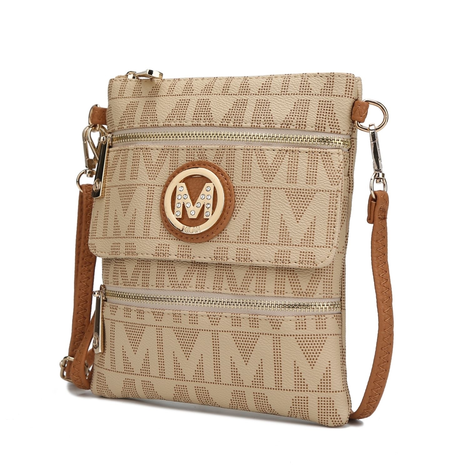 MKF Collection Mandy M Signature Crossbody Handbag By Mia K. - Chocolate