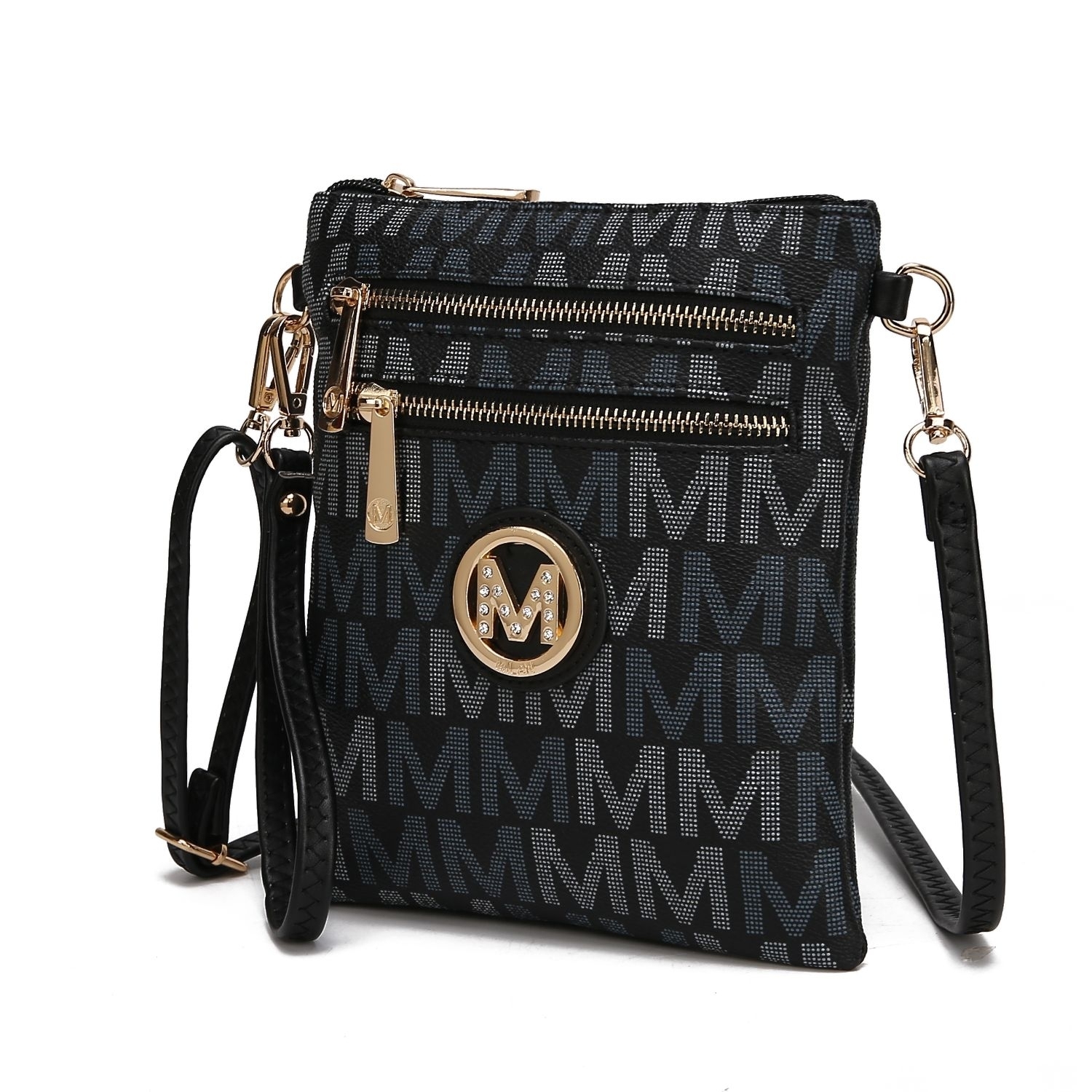 MKF Collection Gaia Milan M Signature Crossbody Handbag By Mia K - Black
