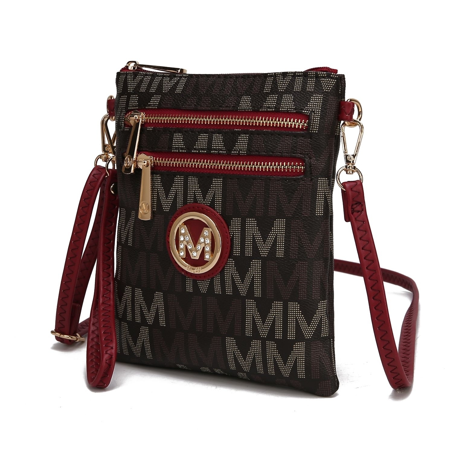 MKF Collection Gaia Milan M Signature Crossbody Handbag By Mia K - Red