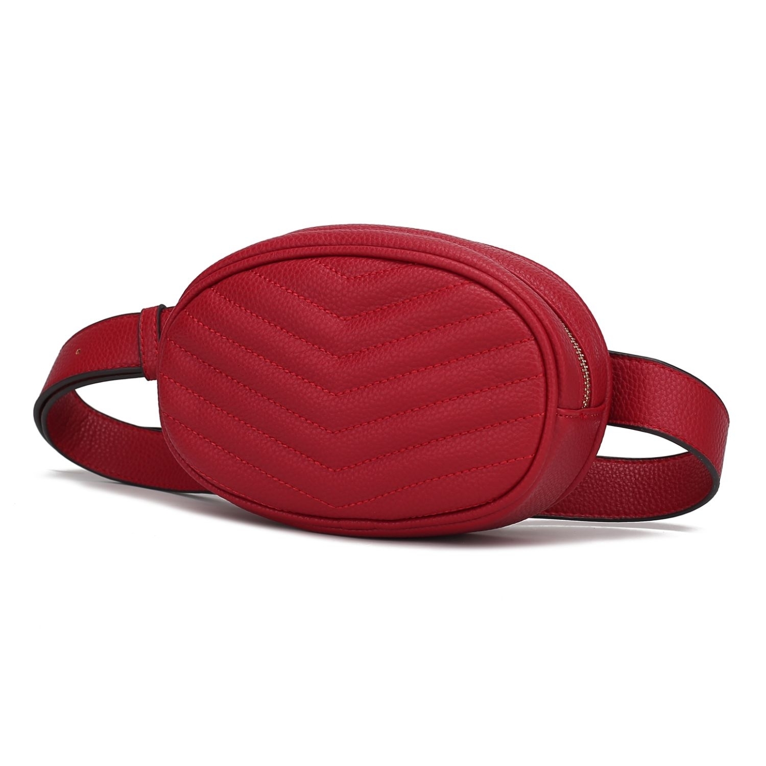MKF Collection Fatima Quilted Chevron Women’s Belt Handbag By Mia K. - Red