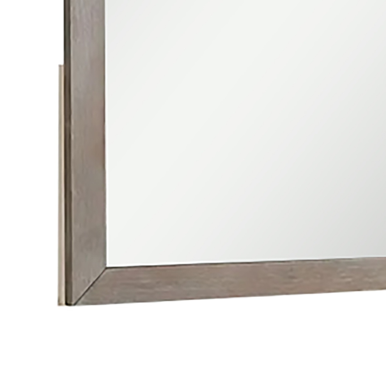 Wall Mirror With Wooden Frame And Grain Details, Natural Brown- Saltoro Sherpi