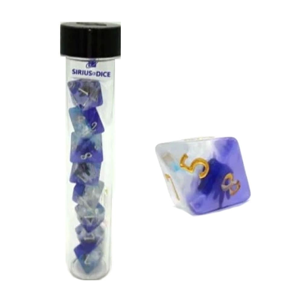 Sirius Healing Hands D8 8pc Blue Semi-Translucent Dice Set D&D Role Playing Game Accessory
