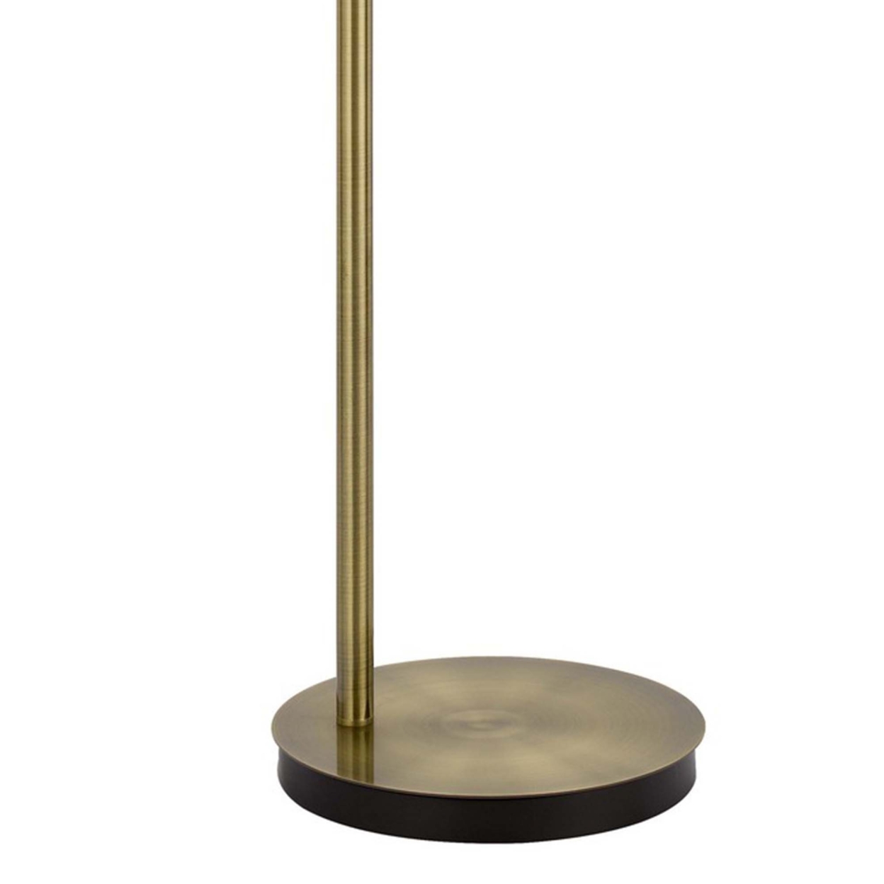 Floor Lamp With Glass Shade And Arc Metal Frame, Brass- Saltoro Sherpi