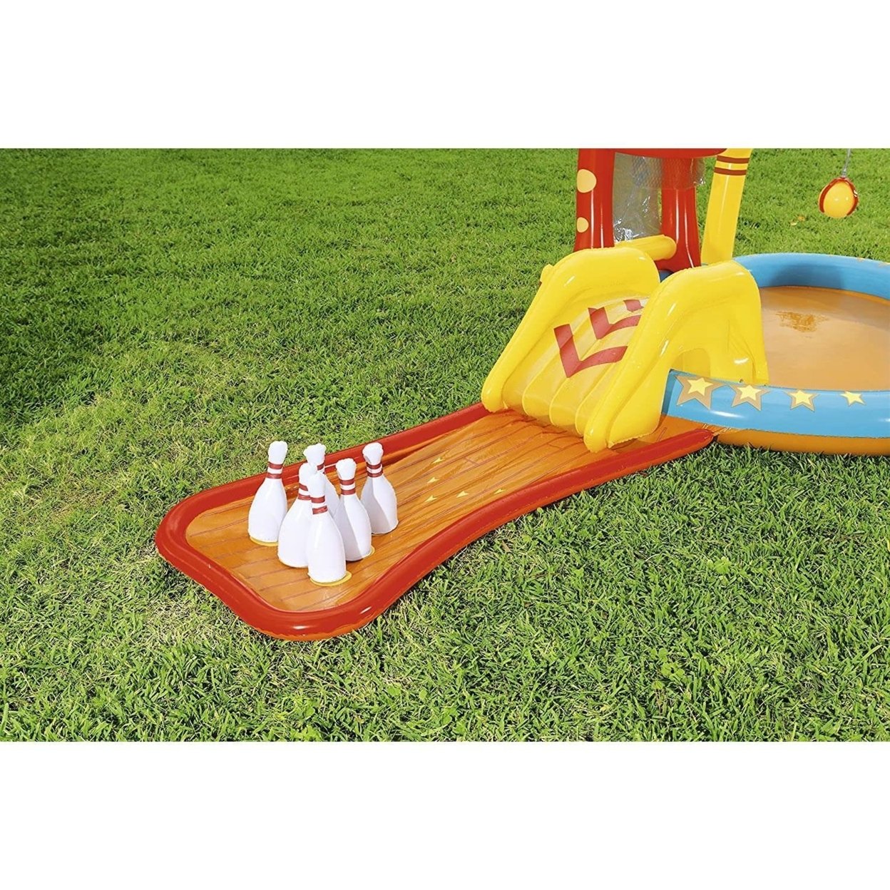 Kids Inflatable 14' Pool Lil Champ Play Center Slide Sprinkler Outdoor Fun Bestway