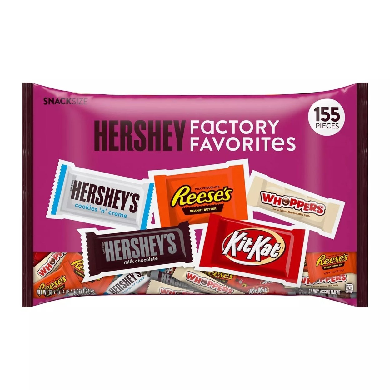 Hershey Factory Favorites Chocolate And Creme Assortment, 68.7 Ounce (155 Piece)